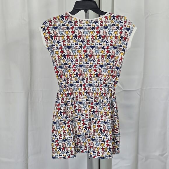 Lacoste X Keith Haring Girls Dress Size 10 Multicolor Casual 90s Artsy Kids - Picture 4 of 6